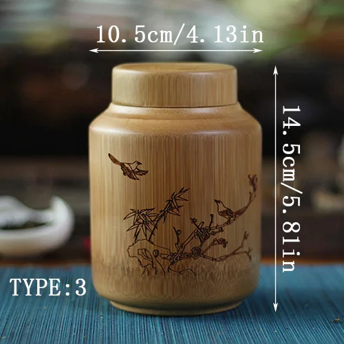105x145MM B014 Герметичные банки, банки для чая, контейнер для хранения, бамбуковые кухонные канистры с крышкой, кухонные бутылки, коробка для конфет, круп, воздухонепроницаемая колонка - Цвет: 105x145MM B014