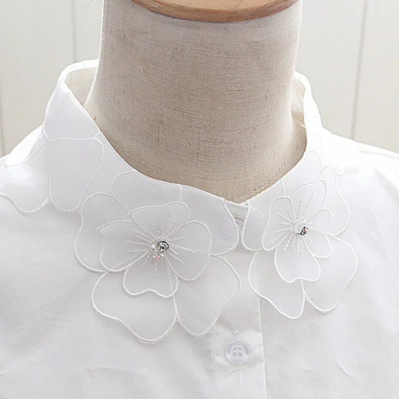 Новинка 2017 рубашка из чистого хлопка с цветочными гвоздиками воротником