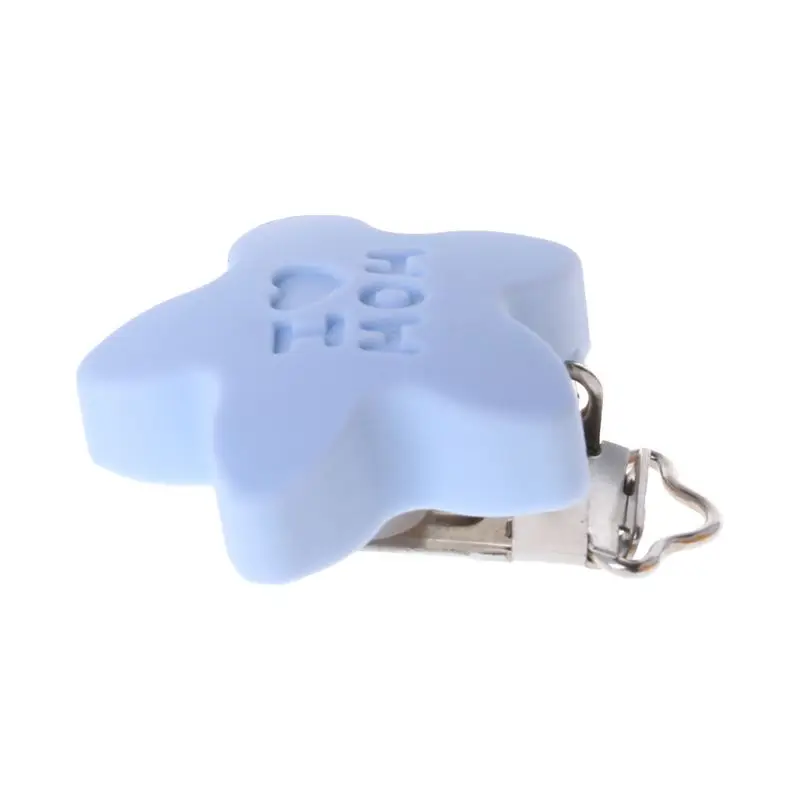 Baby Pacifier Clip Star Silicone Teether Safe Holder Saliva Towel Support Anti Fall Cute Clips Infant Feeding Dummy Soother Clip