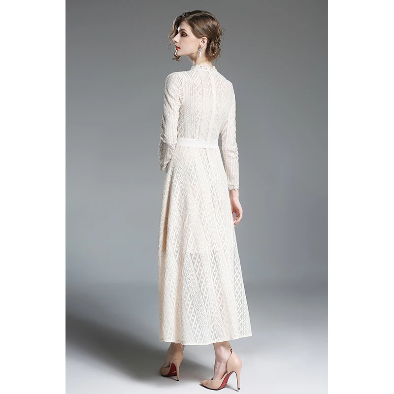 Three Seasons Streetwear Fit and Flare Solid Full None Ankle-Length Regular Empire Stand Spring Women's Swing Dress | Женская одежда