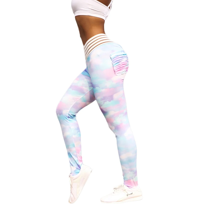 2019 Slim fit rainbow Пуш Ап Большие размеры леггинсы для фитнеса с высокой талией