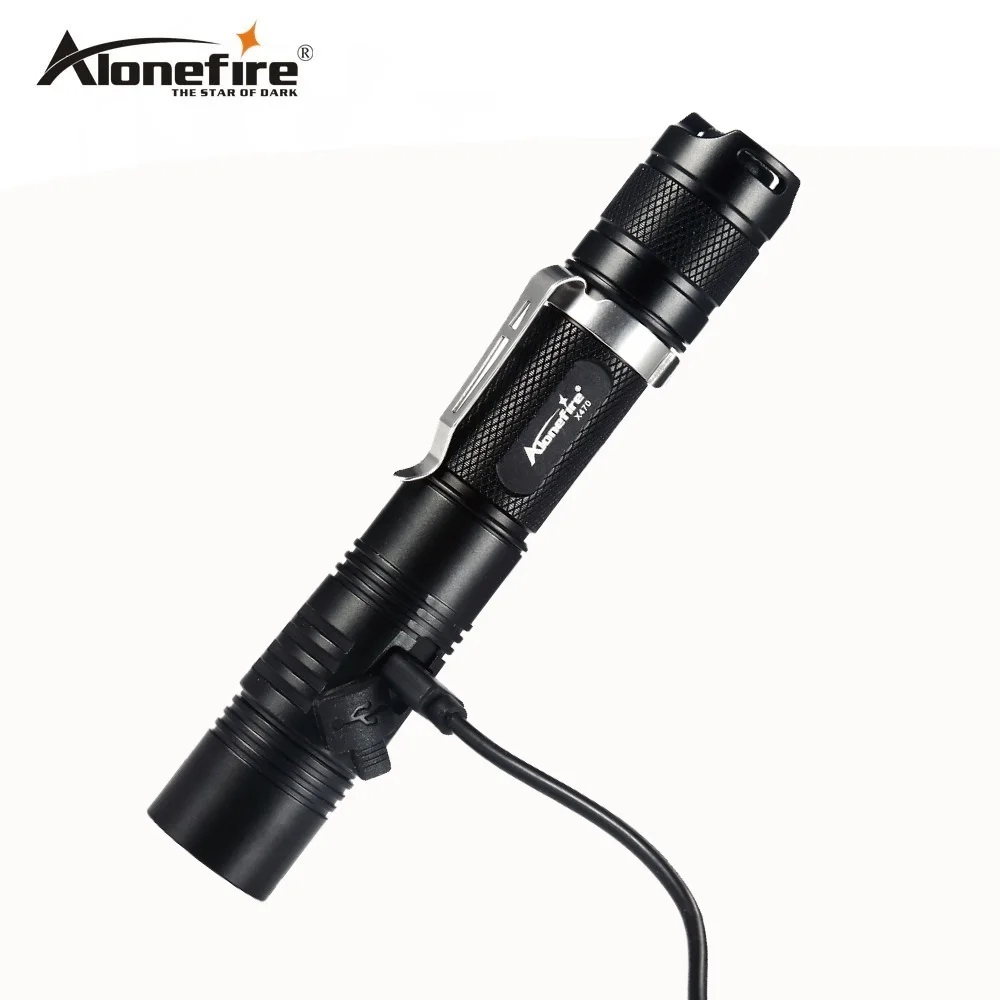 AloneFire X470 Мощный тактический светодиодный USB фонарик 18650 Cree XPL 1000lm мощный 6 режимов