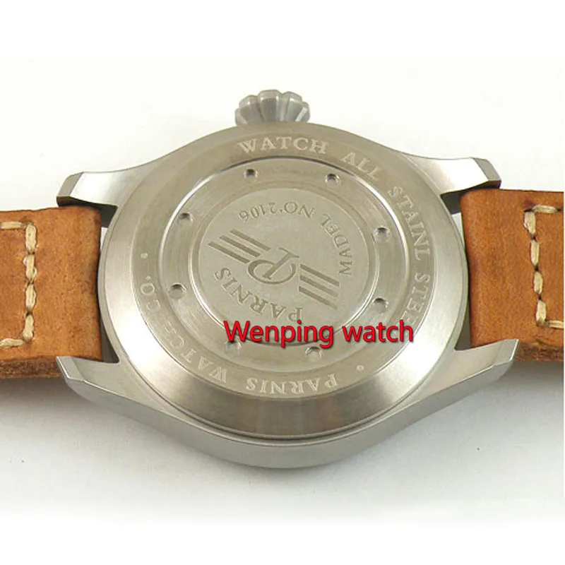 Parnis 47mm black dial yellow marks Automatic mens Watch 839 | Наручные часы