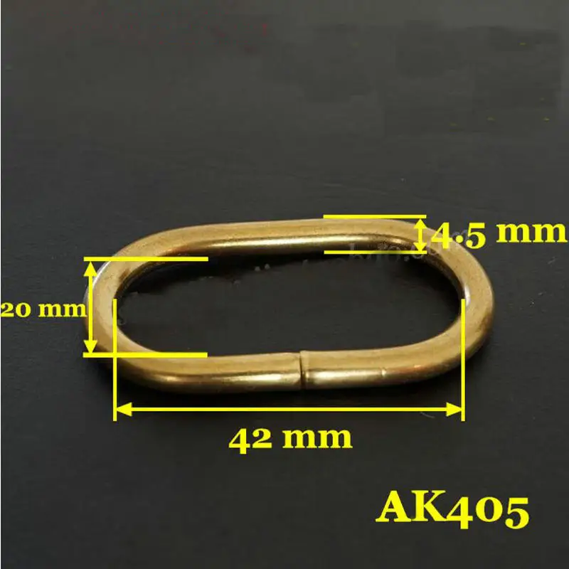 HQ 20 шт./лот овальное твердое латунное кольцо 16-42 мм ID соединение обувь сумки