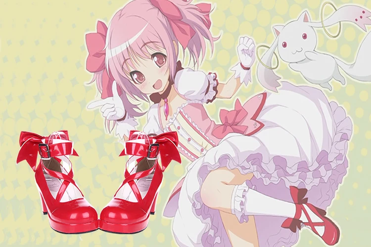 Обувь для косплея Puella Magi Madoka Magica Kaname милые японские туфли принцессы Лолиты на