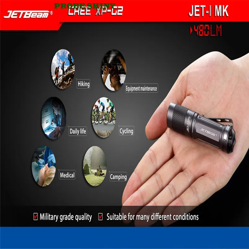 Лидер продаж! JETbeam JET 1 MK портативный водонепроницаемый мини фонарик с мощностью 480