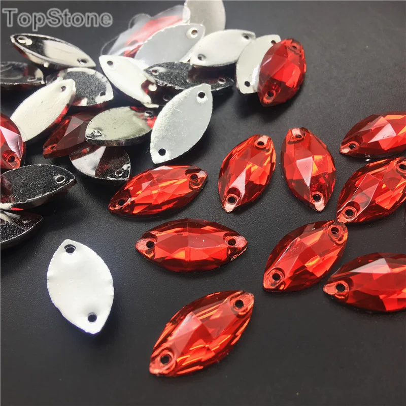 TopStone Lt Siam красный цвет смешанные размеры формы смолы пришивные стразы с плоским