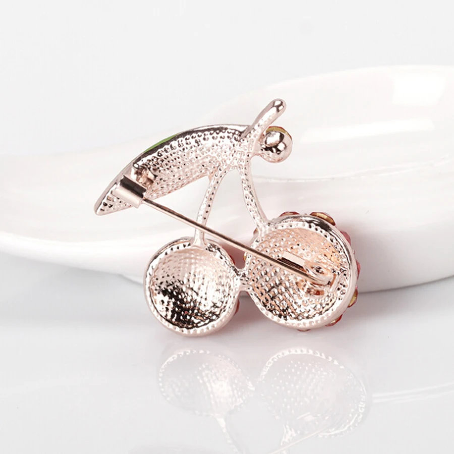 Красные хрустальные броши для женщин Детская Брошь в виде вишни корсажный букет