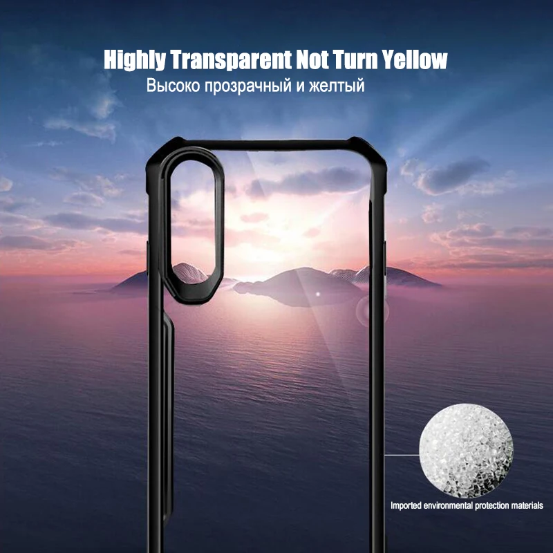 LuckGuard Shockproof Phone Case For Huawei P20 Lite Silicone Edge Transparent Thin Cover Pro Accessories Bag |