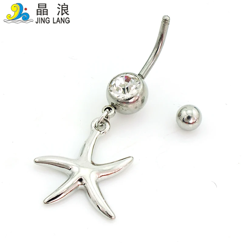 Женское модное кольцо на пупок украшение для пирсинга живота со звездой из