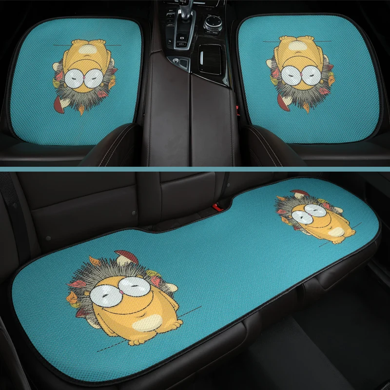 car seat cushion single summer cool cushion cartoon car seat cover four seasons general ice silk three piece cushion simple free global shipping