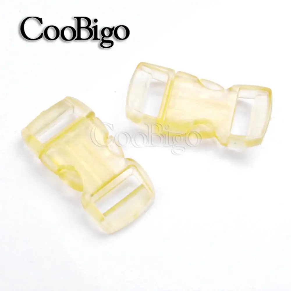 Yellow 12 шт. желе 3/" Изогнутые Пряжки прозрачный Паракорд 550 браслет собачий воротник, тканевая лента ремень Запчасти Аксессуары - Цвет: Yellow