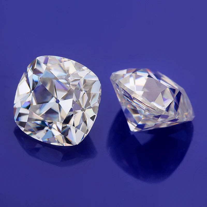 Чистый белый винтажный камень с муассанитами в форме подушки 6*6 мм|stones for jewelry|stones