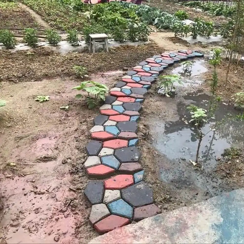DIY Пластиковая форма для изготовления дорожек, ручная тротуарная плитка, цемент, кирпичные формы, садовые каменные дорожные бетонные формы, тротуар для сада, дома