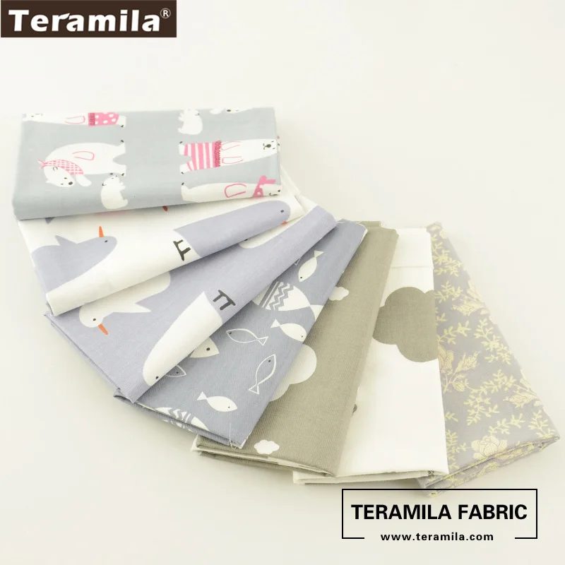 Хлопок Teramila ткань цвет: серый и белый украшение постельного белья|charm packs|quilting charm
