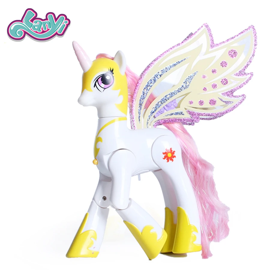 Lanyitoys светильник и музыка Единорог 8,6 дюймов My little ponies игрушки экшн фигура аниме модель игрушки для девочек