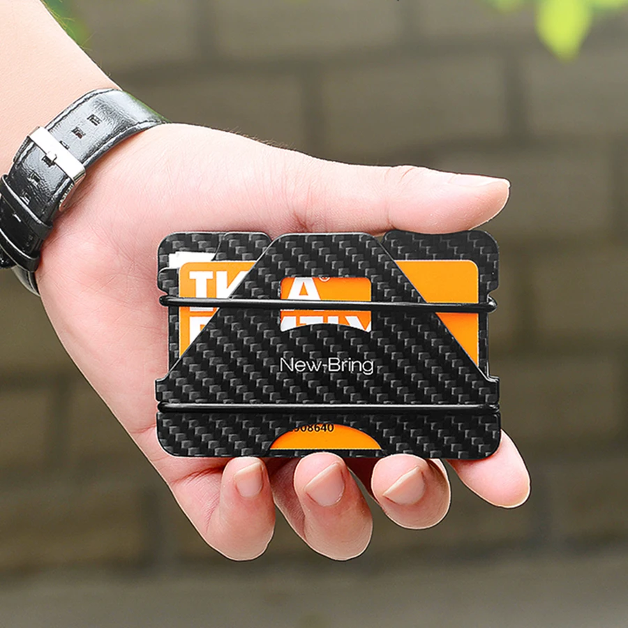 Кошелек для карт из 100% углеволокна RFID анти вор кредитный держатель мини кошелек