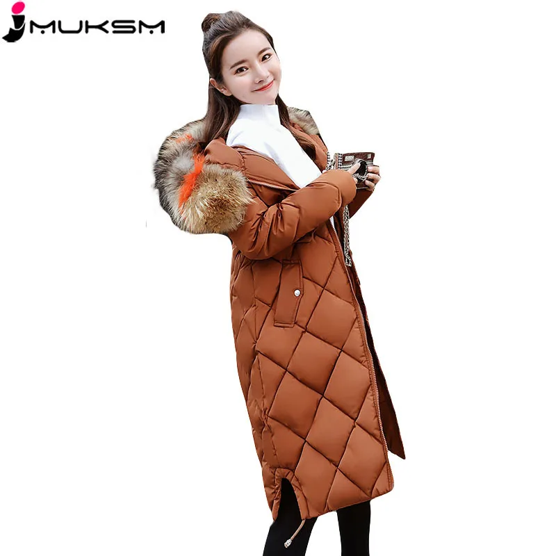 Однотонная женская куртка пальто зима 2018 корейская мода большой меховой