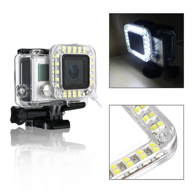 Eastvita LED заполняющий светильник крепление для Go Pro Hero 4 3 + Корпус Объектива Hero3 Hero4