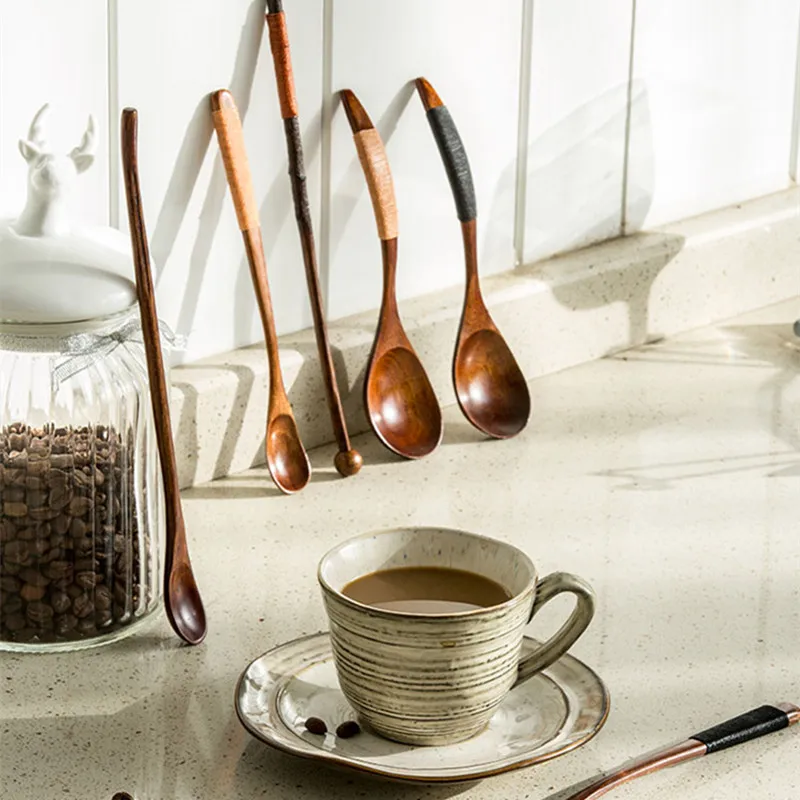 Деревянная ложка в японском стиле для риса Экологичная приправ из натурального