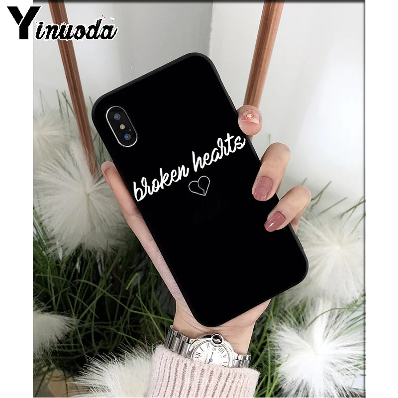 Yinuoda силиконовый мягкий ТПУ чехол для телефона с разбитым сердцем iPhone 5 5Sx 6 7plus 8 8Plus