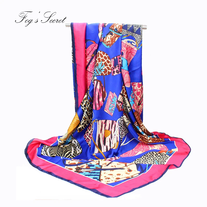 luxury brand printed scarves for women high quality real silk seaside tourist beach scarfs 140 cm echarpe femme hiver | Аксессуары для