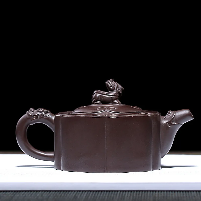 Purple Sand Pot Mini-type Raw Mine Old Mud Pure Handmade Six Side Xiangrui Teaware Gift Box One Substitute | Дом и сад