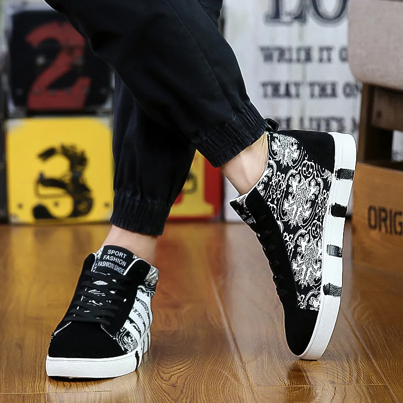 Черный белый цвет для мужчин s туфли без каблуков дышащая zapatillas hombre высокие
