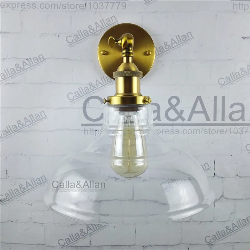 Industrial Vintage Wall Sconce glass shade loft Lamp light fixture antique brass E27 AC 110V/220V edison retro wall | Освещение