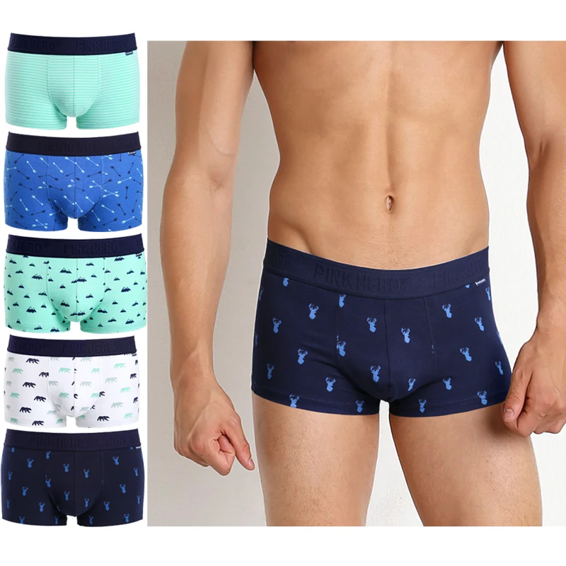 Мужские Мягкие боксеры дышащие хлопковые в полоску синего цвета бесплатная