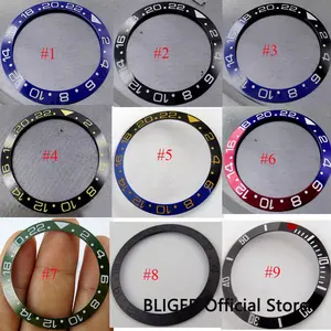 Высококачественные 38 мм черные, синие, зеленые вставки для автоматических часов submariner 40 мм