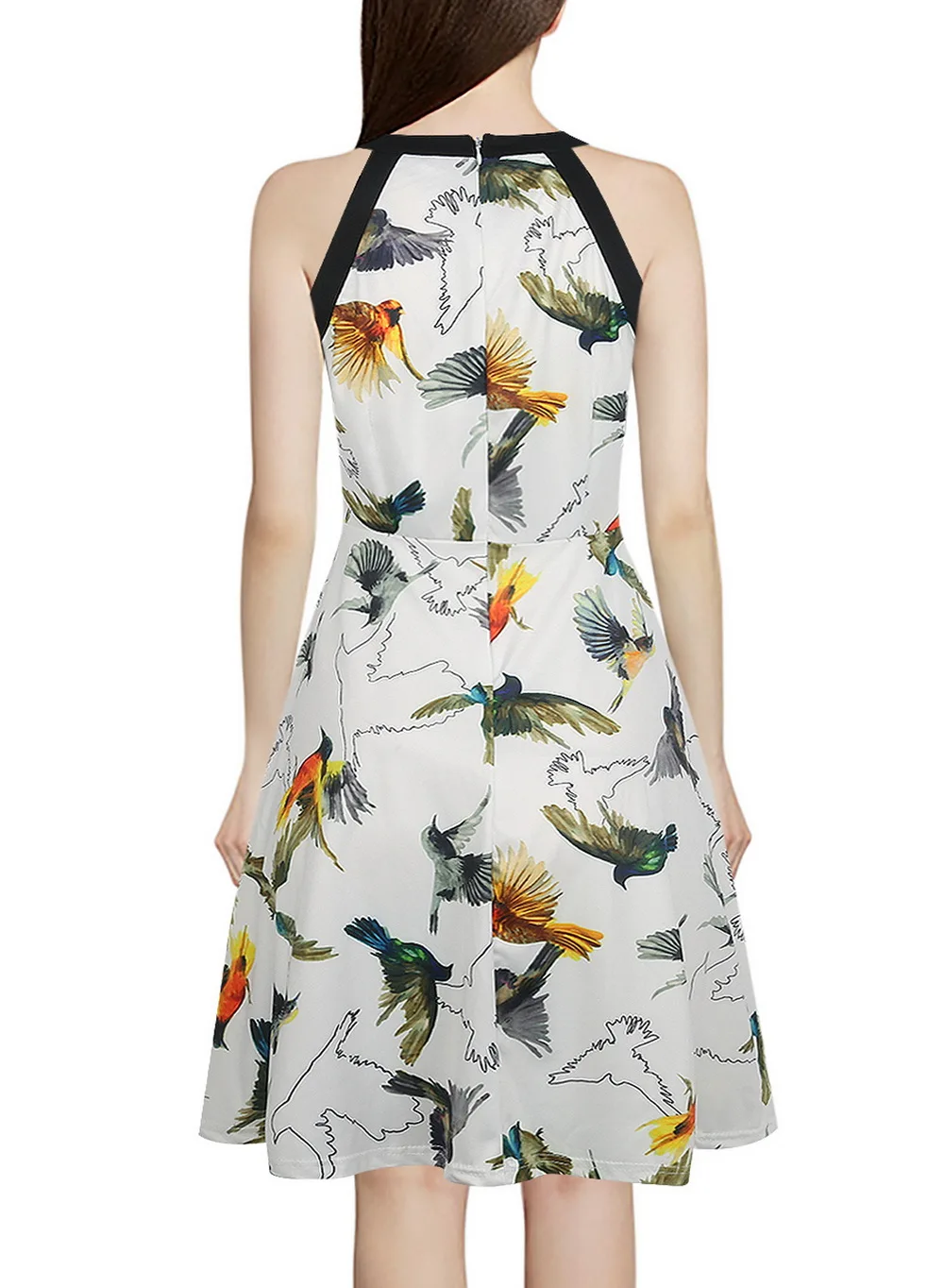 JTCWEAR без рукавов Цветочный принт платье элегантный Офисные женские туфли работы