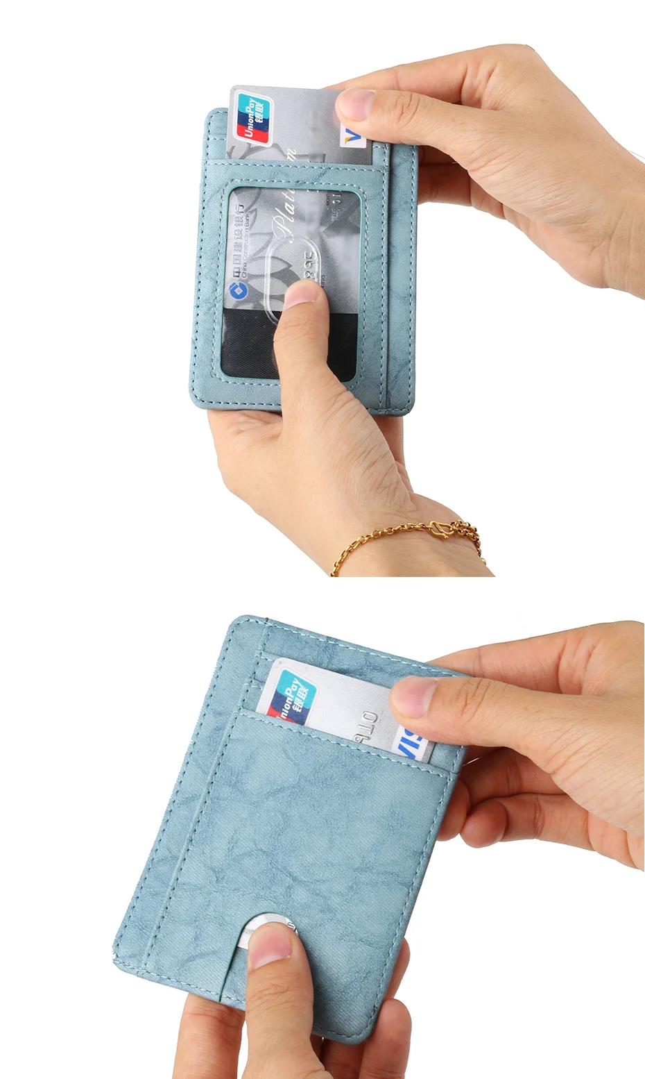 Мужской женский кожаный кредитный держатель для Карт RFID твердый кожаный держатель для карт бизнес-кошелек для путешествий дизайнерский кошелек для мелочи