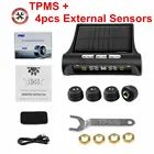 Цифровая система контроля давления в шинах 12 В в режиме реального времени, беспроводная Умная Система контроля давления в шинах, автомобильное зарядное устройство с 4 датчиками