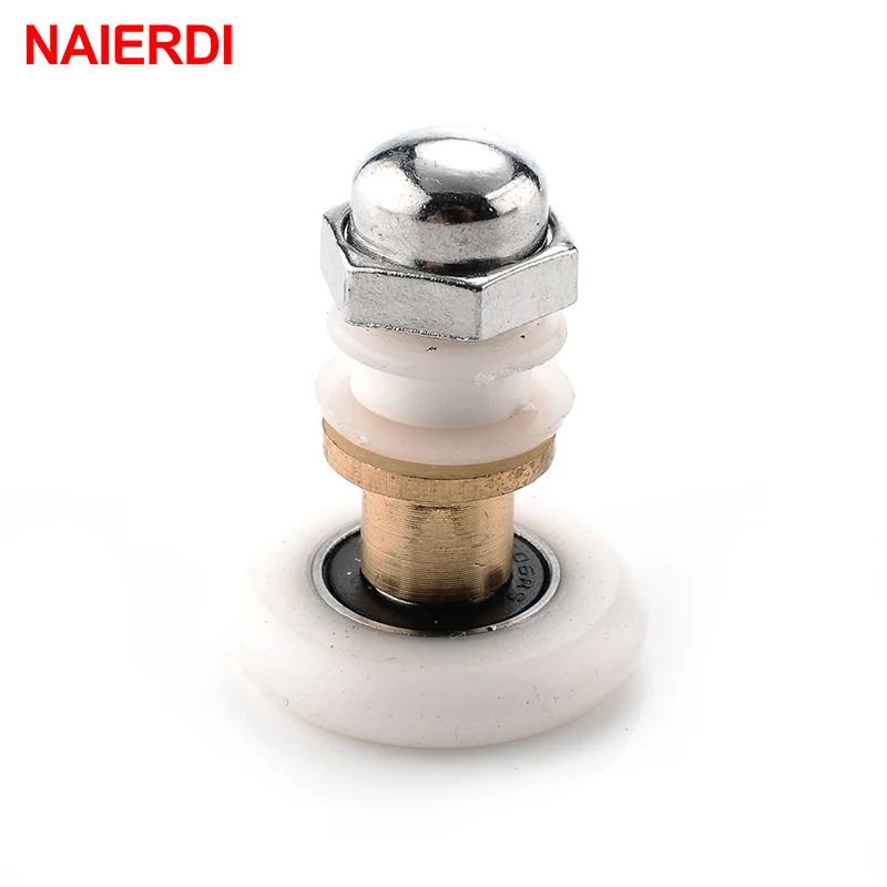 5 шт. NAIERDI нержавеющая сталь латунь душевое колесо двери ролики бегуны резиновые