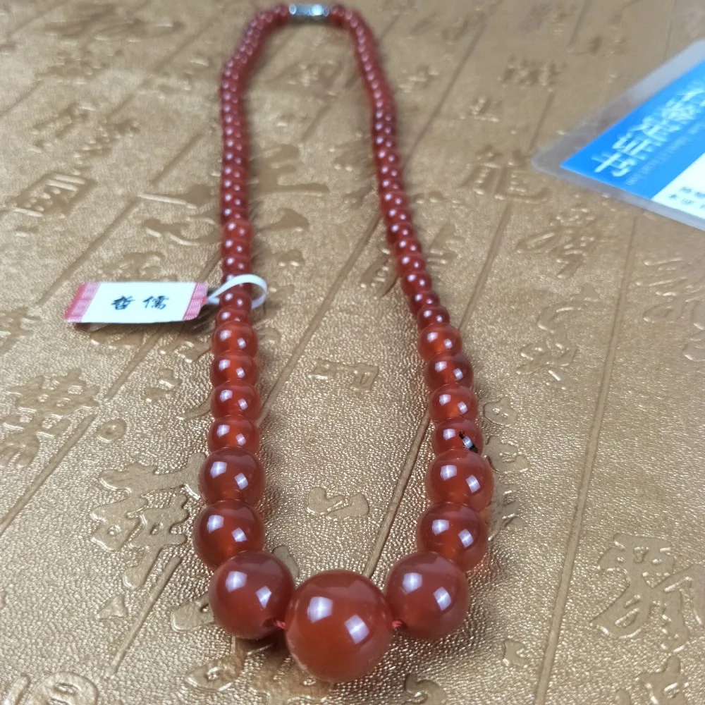 

Send A-level national certificate Natural red agate 5-14+mm tower bead bead chain Elegant ladies bead clavicle bead chain