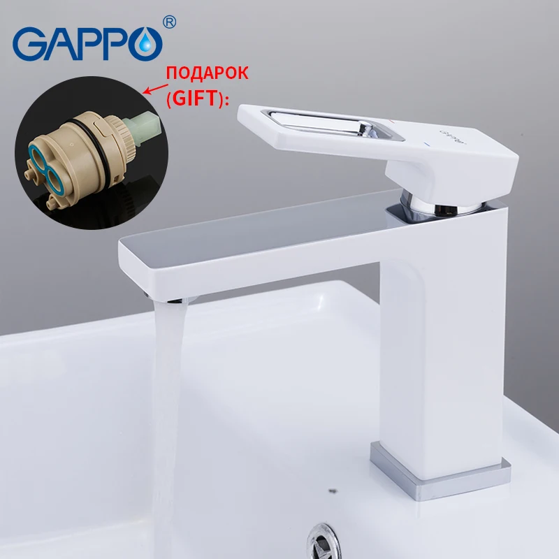 GAPPO смеситель для раковины белый латунный Смеситель ванной комнаты