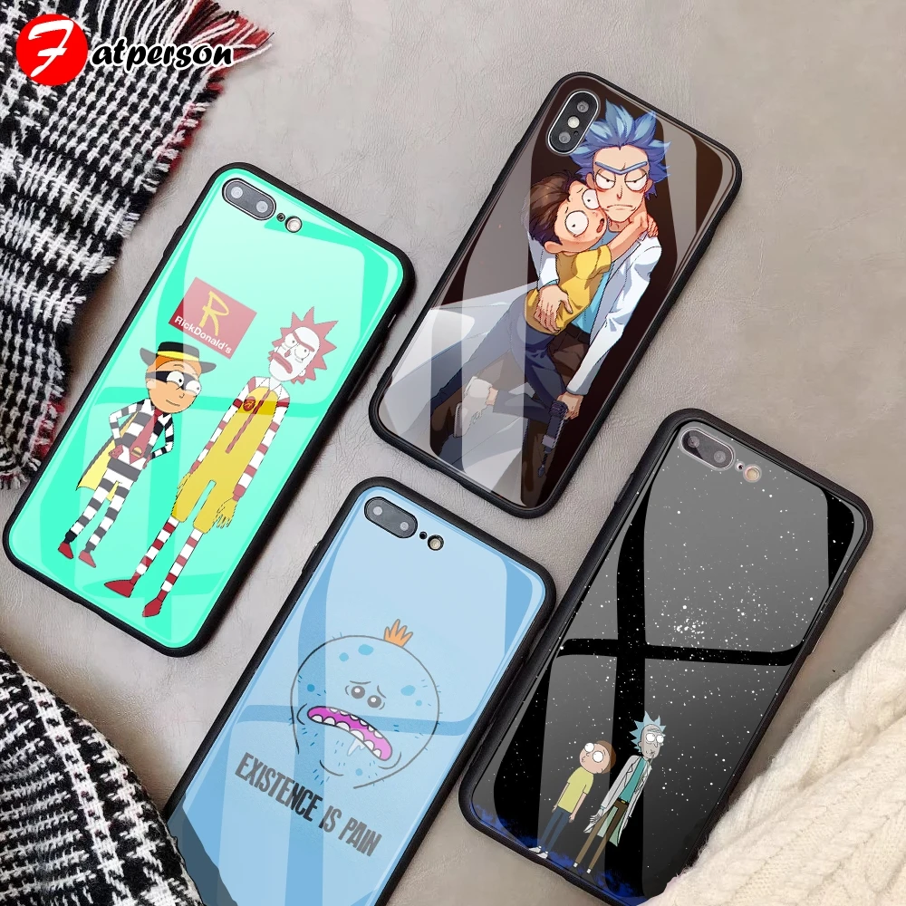 Рик и Морти на заказ Чехол из закаленного стекла для телефона для iphone 11 Pro XS MAX XR 5 Чехол рассол DIY чехол для iphone 8X6 s 7 Plus