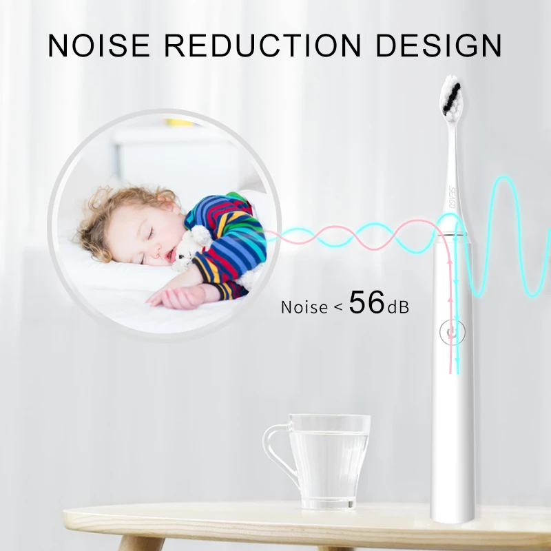 SEAGO S2 электрическая зубная щетка для взрослых Sonic escova de dente USB перезаряжаемая с 2