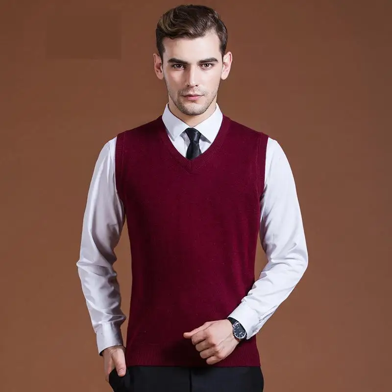 Мужской свитер вязаный Повседневный компьютерный с треугольным вырезом без