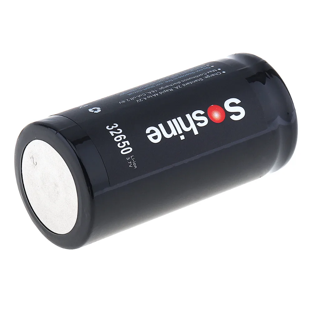 2 шт. Soshine 6500mAh 3 7 V 32650 литий ионный аккумулятор для Перезаряжаемые Батарея 18A