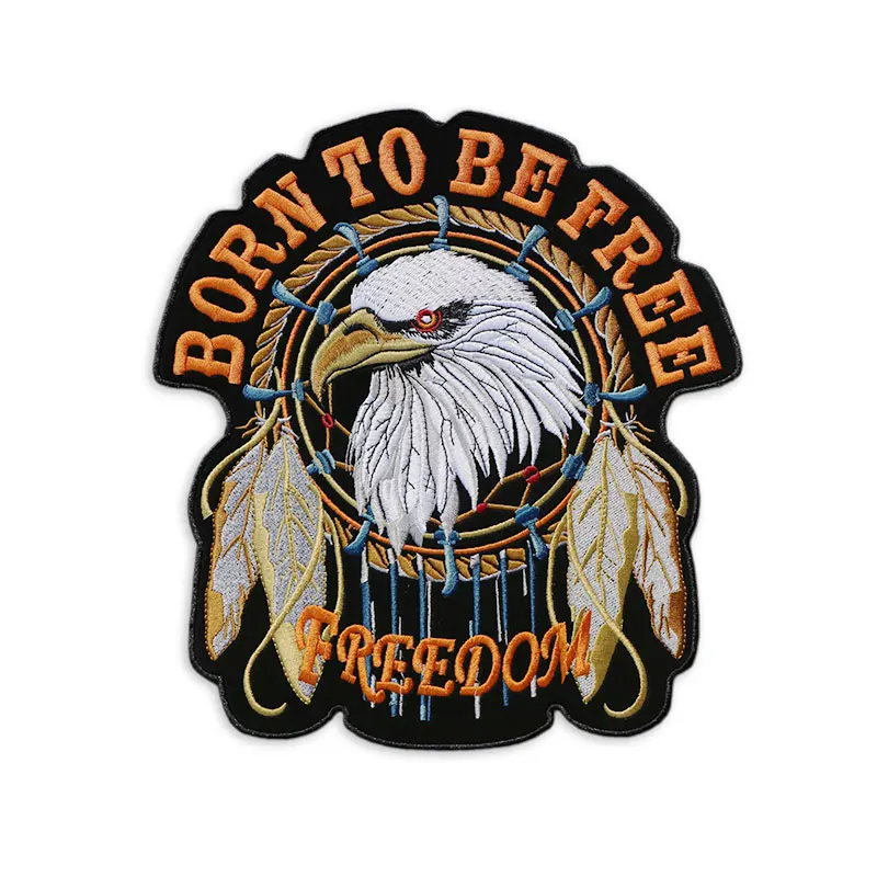 Байкерские накладки MC для одежды на спине полноразмерные индийские с вышивкой