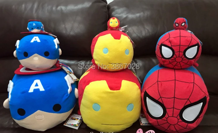 Подлинная плюшевая подушка Халк Человек паук Железный Капитан Америка Черная