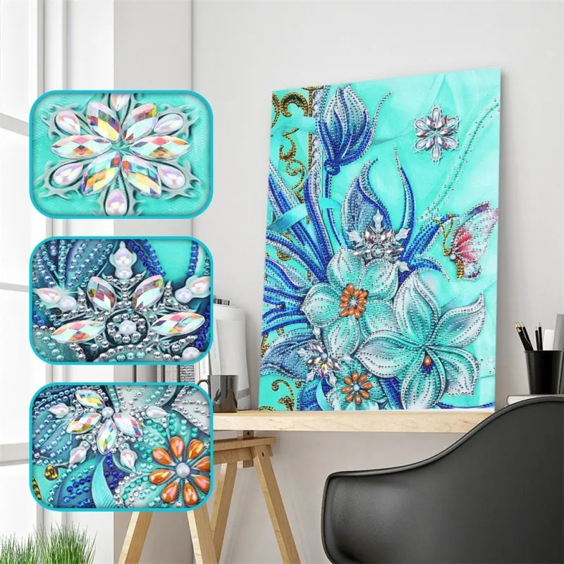 new butterfly flower DIY 5D алмазная картина особой формы с животными цветами религиозная Бабочка 3D картина Детская Алмазная вышивка Рождественский подарок - Цвет: new butterfly flower