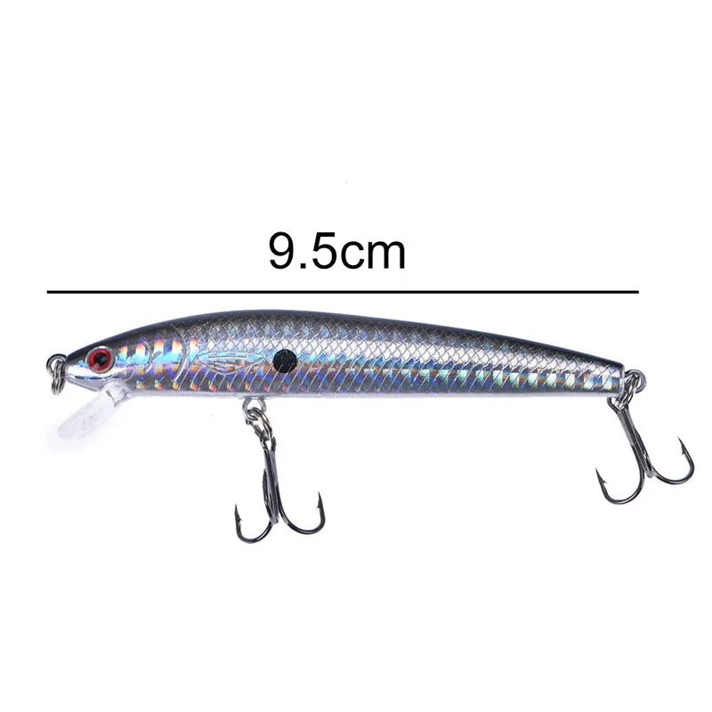 Julyhot 1PCS/lot 9.5cm 8.5g Minnow Hard Bait with Fishing Hooks Tackle Lure Baits | Спорт и развлечения