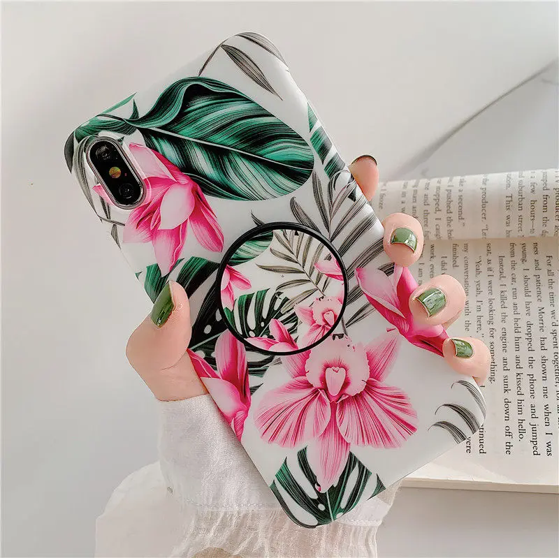 Style A3 Чехол FLYKYLIN Art Leaf Flower для huawei Nova 3e 4e чехол на P30 Pro P20 Lite mate 20 Чехлы IMD силиконовый чехол с подставкой - Цвет: Style A3