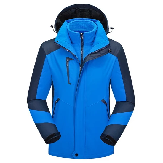 men blue LoClimb 3 в 1 походная куртка для женщин и мужчин для кемпинга туризма дождевик скалолазание ветровка треккинг Водонепроницаемые куртки AM344 - Цвет: men blue