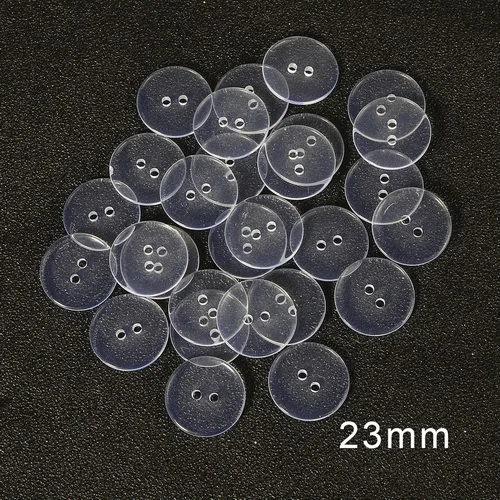 23mm 50pcs 9-25 мм пластиковые пуговицы из смолы для скрапбукинга, круглые прозрачные аксессуары с двумя отверстиями - Цвет: 23mm 50pcs
