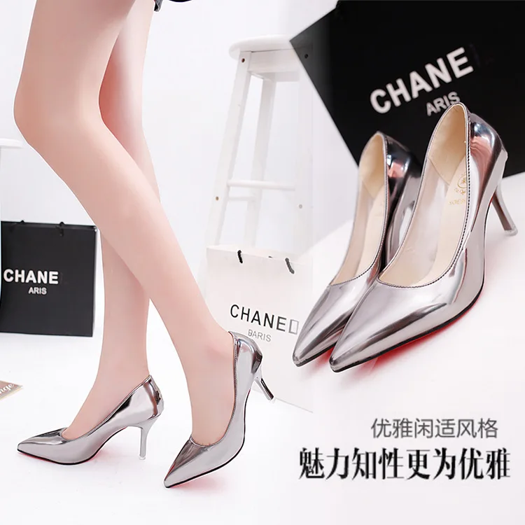 2019 г. Новая женская обувь пикантная модная на высоком каблуке шпильке с острым