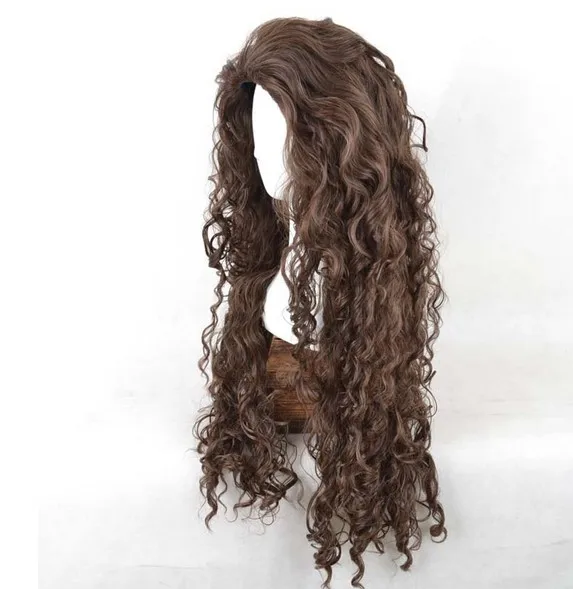 Длинные коричневые волнистые синтетические парики Bellatrix Lestrange термостойкий